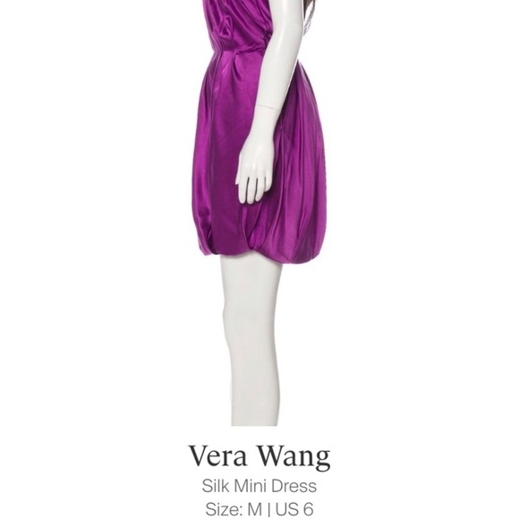 Vera Wang 100% Silk Mini Dress Size 6 - Picture 3 of 9